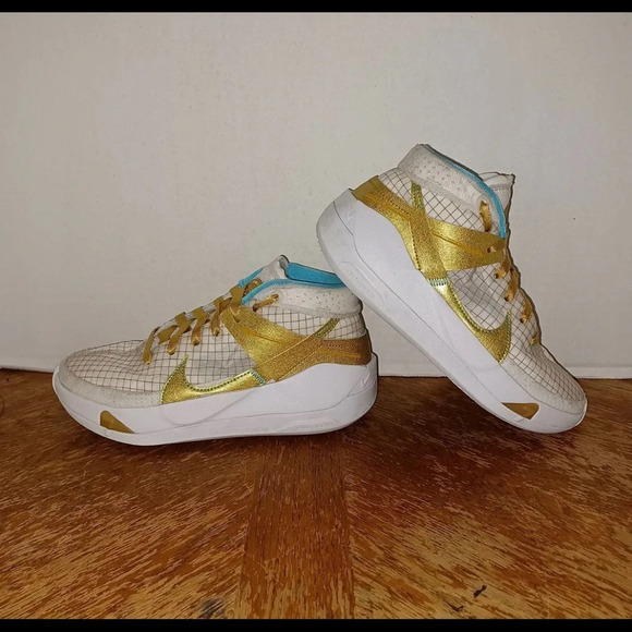Nike KD 13 'EYBL' White Gold Shoes K Durant DA0895-102 M Size 4 W 5.5 (299 Box34 - Picture 1 of 10